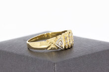 14 karaat gouden dames ring met Saffier  - 19,5 mm