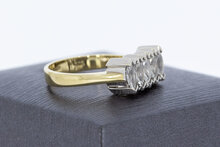 14 Karaat gouden Markies ring met Saffier - 18,2 mm