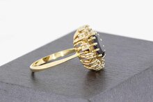 14 Karaat gouden Rozet ring met Saffier - 17,5 mm