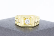 14 Karaat gouden Rolex style ring met Saffier - 19,1 mm