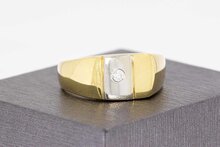 14 Karaat gouden Statement ring met Zirkonia - 19,6 mm