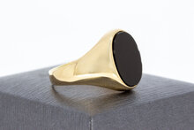 Onyx Zegelring ring 14 karaat goud - 20,9 mm