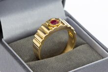 18 Karaat gouden ring met Robijn - 20,5 mm
