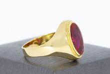 18 Karaat gouden Statement robijn ring - 19,5 mm