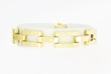 14 Karaat gouden Tank schakelarmband - 17,4 cm