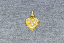 18 Karaat gouden hart ketting hanger met Diamant