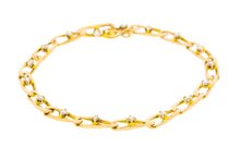 18 karaat gouden diamant armband - 19 cm