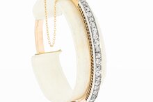 Bangle- armband 18 karaat goud met Diamant