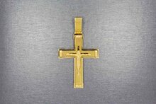 18 karaat gouden Kruis ketting hanger -  6,1 cm