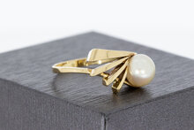 14 karaat geel gouden ring met Cultive Parel - 18,1