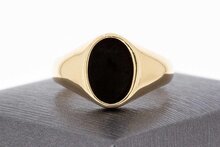 14 Karaat gouden Onyx Zegelring - 22,1 mm