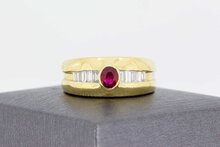 14 Karaat edelsteen ring van goud - 19 mm