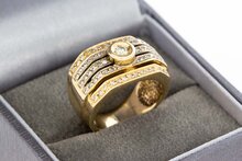 14 Karaat geel gouden Bandring gezet met Diamant-0.74 crt