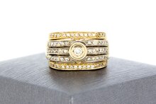 14 Karaat geel gouden Bandring gezet met Diamant-0.74 crt