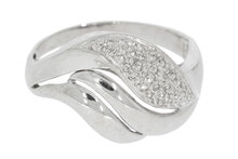 18 karaat witgouden fantasiering met pav&eacute;  gezette Diamant 
