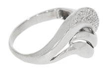 18 karaat witgouden fantasiering met pav&eacute;  gezette Diamant 