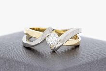 14 Karaat gouden Slagring met Diamant - 17,1 mm