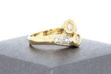 14 Karaat geelgouden Slagring gezet met Diamant- 0.46 crt
