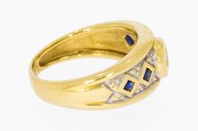18 Karaat gouden Saffier ring met Diamant - 16,5