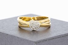 18 Karaat gouden Fantasie diamant ring - 17 mm
