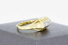 14 Karaat bicolor gouden Pink ring met Diamant - 17,4 mm