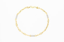 14 Karaat bicolor gouden koningsarmband - 20,7 cm