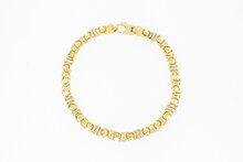 Platte Koningsarmband 14 Karaat goud - 22,9 cm