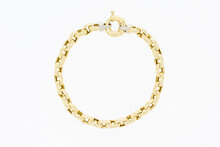 14 Karaat bicolor gouden Ankerarmband - 19,4 cm