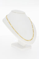 14 karaat gouden Gourmet ketting met &quot;tussenplaatjes&quot;- 62 cm