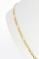 14 karaat gouden Gourmet ketting met &quot;tussenplaatjes&quot;- 62 cm