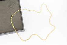 14 karaat gouden Gourmet ketting met &quot;tussenplaatjes&quot;- 62 cm