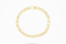 14 Karaat geel gouden Valkoog armband - 19,8 cm