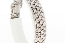 14 Karaat gevlochten witgoude armband - 19 cm
