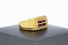18 Karaat Robijnring met Diamant - 18 mm