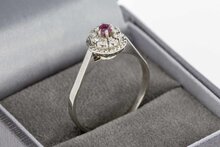 14 Karaat  Robijn ring met Diamant - 19,4 mm