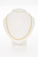 14 Karaat tricolor gouden Figaro schakelketting - 46,1 cm