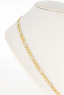 14 Karaat tricolor gouden Figaro schakelketting - 46,1 cm