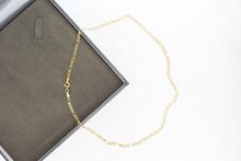 14 Karaat tricolor gouden Figaro schakelketting - 46,1 cm