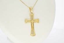 14 karaat Kruis ketting hanger - 5,6 cm
