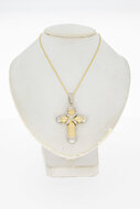 14 Karaat Kruis ketting hanger - 3,6 cm