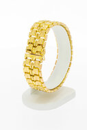 18 Karaat brede goudenrmband - 19,4 cm