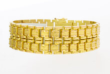 18 Karaat brede goudenrmband - 19,4 cm