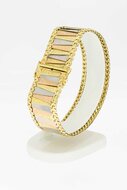 14 Karaat tricolor brede armband - 20,2 cm