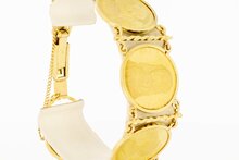 14 karaat goud penningen armband - 18 cm