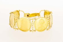 14 karaat goud penningen armband - 18 cm