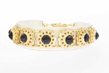 14 Karaat goud Granaten armband - 19,5 cm