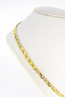Bicolor Valkoog gouden ketting 14 karaat - 47,8 cm