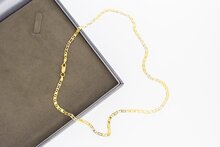 Bicolor Valkoog gouden ketting 14 karaat - 47,8 cm