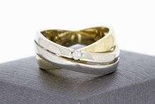 14 Karaat bicolor diamant ring - 18,7 mm