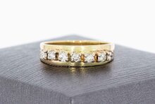 14 Karaat ring met diamantjes - 16,8 mm